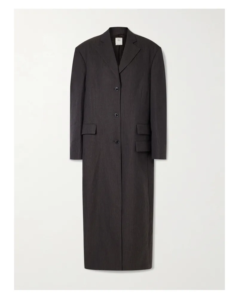 Calvin Klein Brooke Oversized-mantel Aus Wolle Mit Streifen - Braun Braun