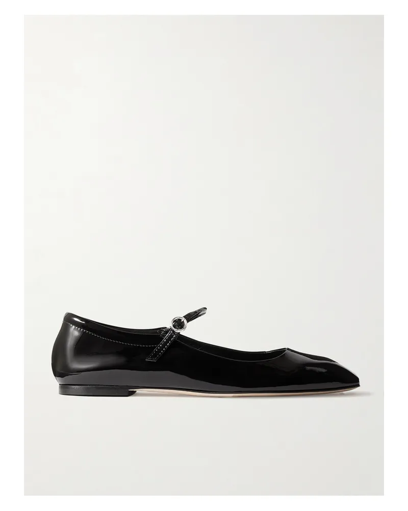 aeyde Uma Patent-leather Mary Jane Ballet Flats - Black Black