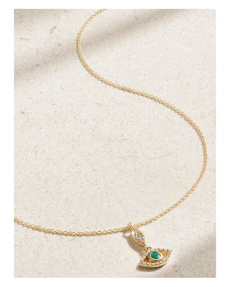 Melissa Joy Manning Kette Aus Recyceltem 14 Karat Gold Mit Smaragd Und Diamanten Gold