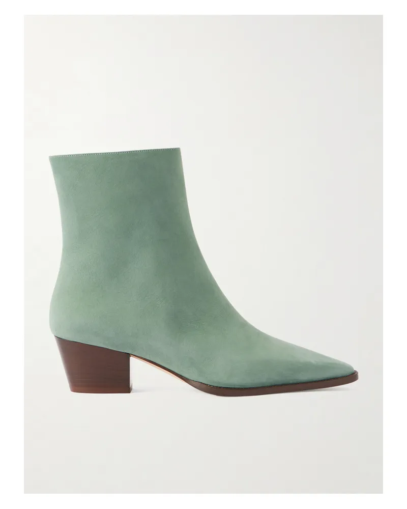 Manolo Blahnik Aliera 50 Ankle Boots Aus Nubukleder - Grün Grün