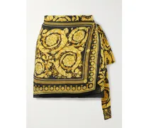 Printed Cotton And Silk-blend Voile Pareo - Black