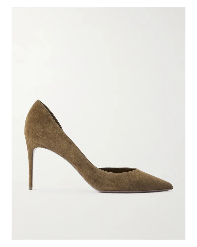 Christian Louboutin Iriza 85 Suede Pumps - Brown Brown