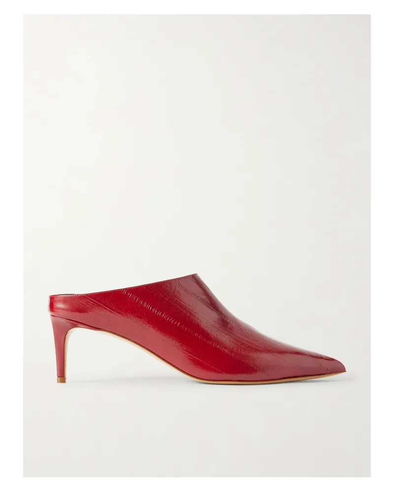 Le Monde Béryl Lou Patent-leather Mules - Red Red