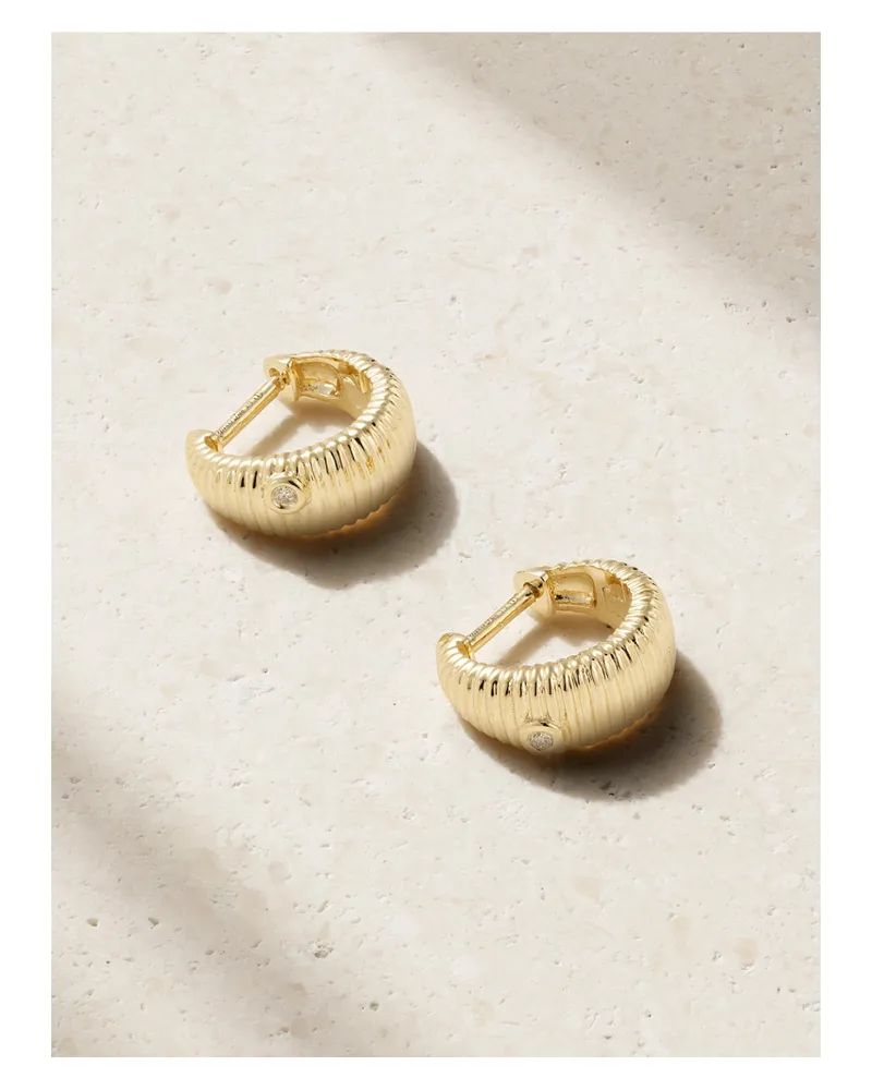 Yvonne Léon Creolen Aus 9 Karat Gold Mit Diamanten Gold