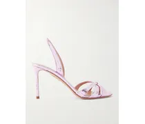 Tati 85 Metallic Snake-effect Leather Slingback Sandals - Pink