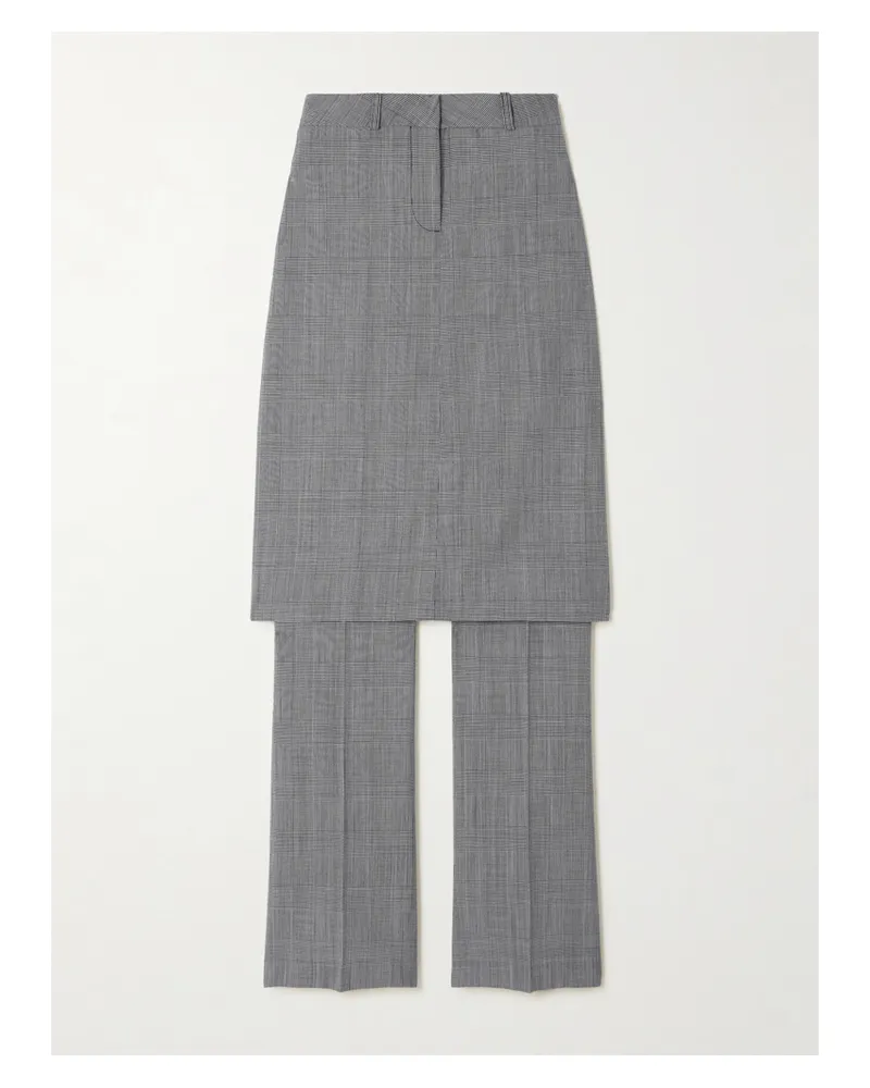 COPERNI Mehrlagige Hose Mit Geradem Bein Aus Wolle Mit Glencheck-muster - Grau Grau