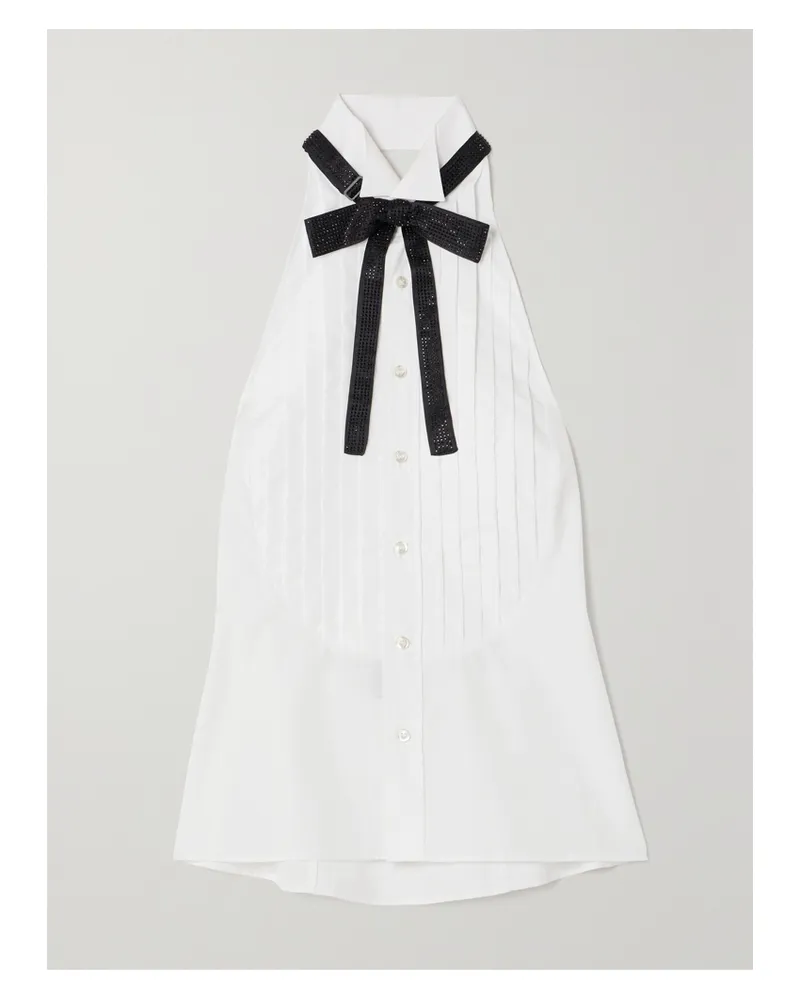 Ralph Lauren Sorrento Neckholder-oberteil Aus Baumwollpopeline Mit Biesen, Schleife Und Verzierungen - Weiß Weiß
