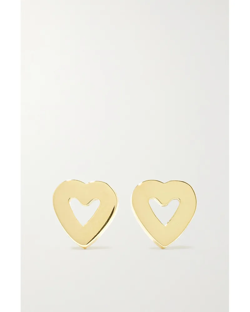 Jennifer Meyer Mini Open Heart Ohrstecker aus 18 Karat Gold