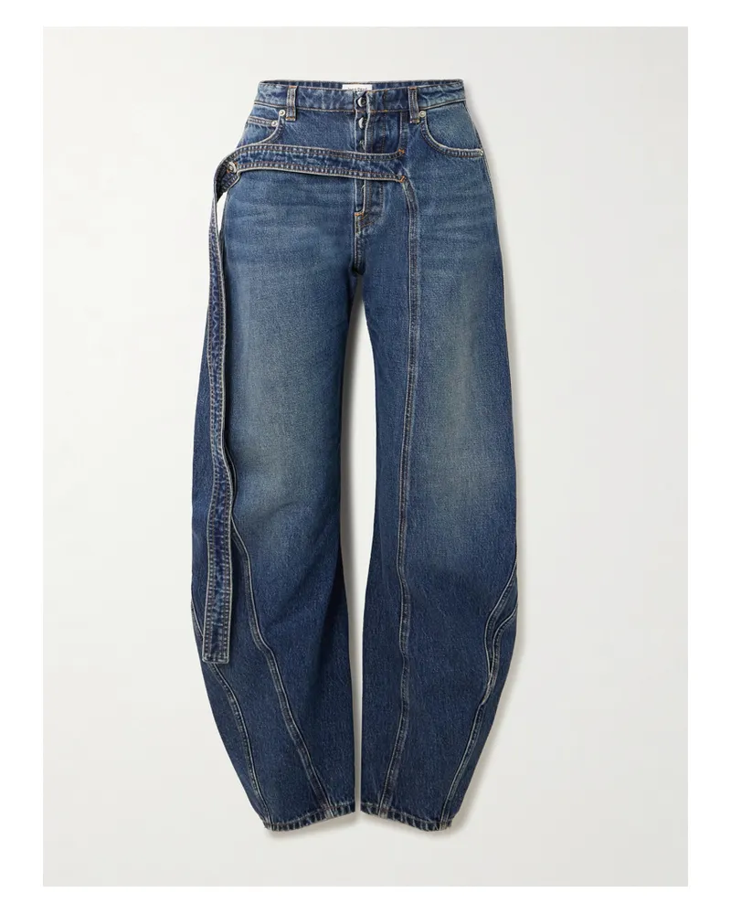 Jean Paul Gaultier Hoch Sitzende Jeans Mit Weitem Bein Und Riemen - Blau Blau