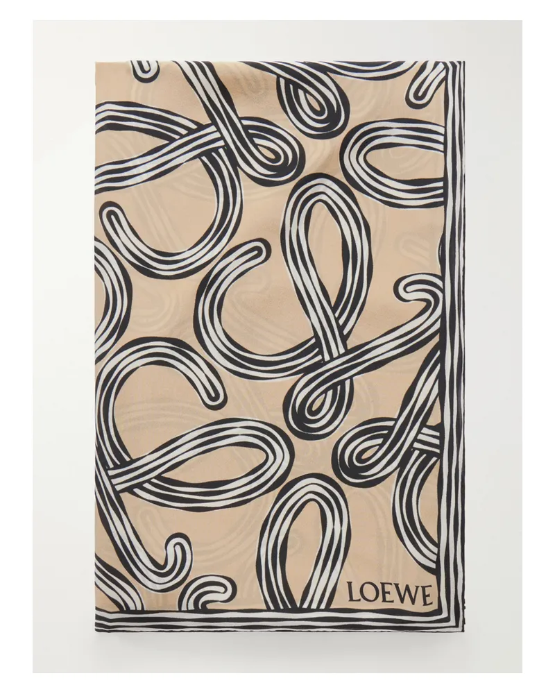 Loewe Paula's Ibiza Printed Silk Scarf - Blue Blue