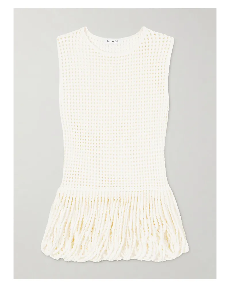 Alaïa Open-knit Top - White White