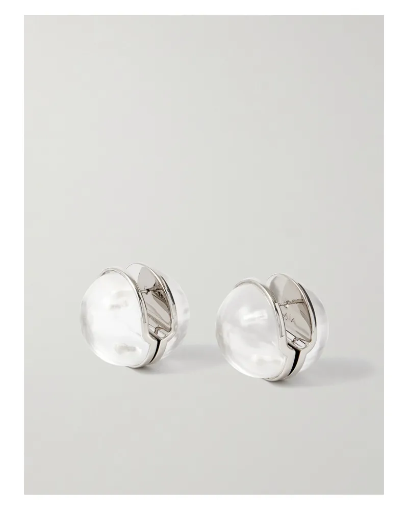 Alaïa Sphere Silver-tone Crystal Earrings Silver