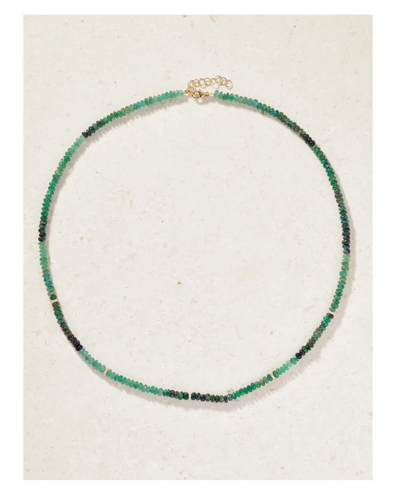 JIA JIA Arizona 14-karat Gold, Emerald And Diamond Necklace - Green Green
