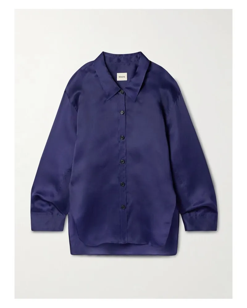 KHAITE Herschel Oversized-hemd Aus Seidenorganza - Blau Blau