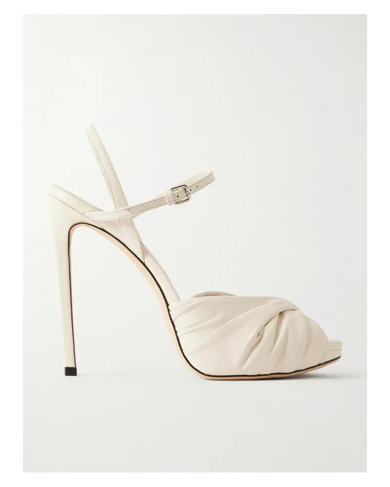 Jimmy Choo Elly 120 Leather Sandals - Neutrals Neutrals