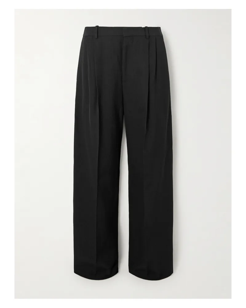 Bottega Veneta Grain De Poudre Wide-leg Pants - Black Black
