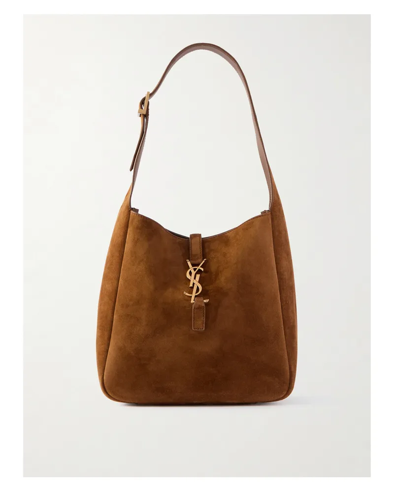 Saint Laurent Le 5 À 7 Supple Small Suede Shoulder Bag - Brown Brown