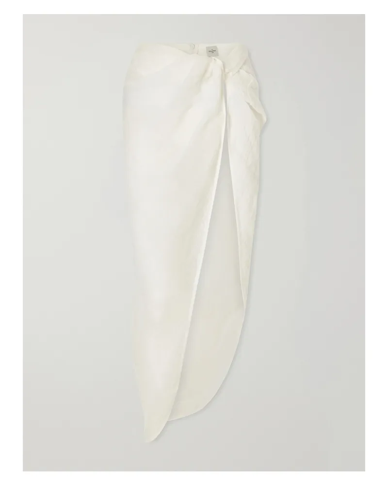 Le Kasha 1918 Qaraya Light Linen Pareo Skirt - White White