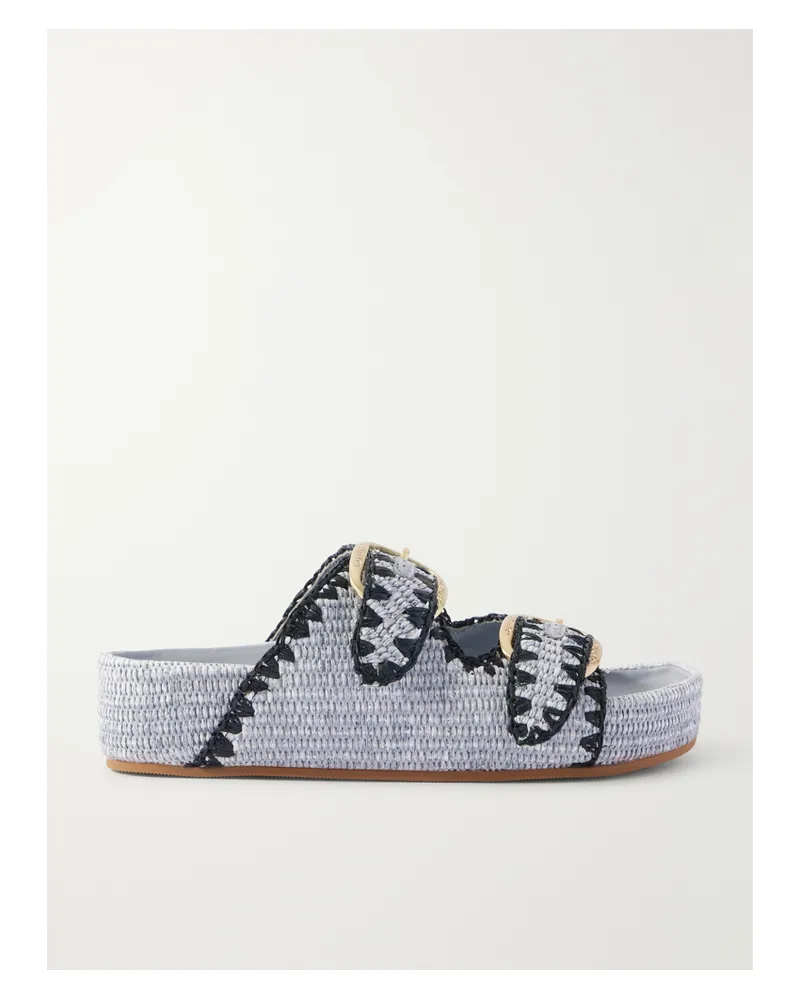 Loeffler Randall Nico Raffia Sandals - Blue Blue