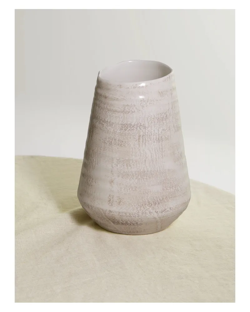 Brunello Cucinelli Glasierte Keramikvase - Wollweiß Wollweiß