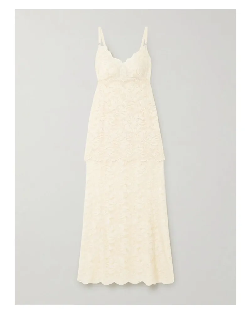 Paco Rabanne Maxikleid Aus Guipure-spitze - Elfenbein Elfenbein