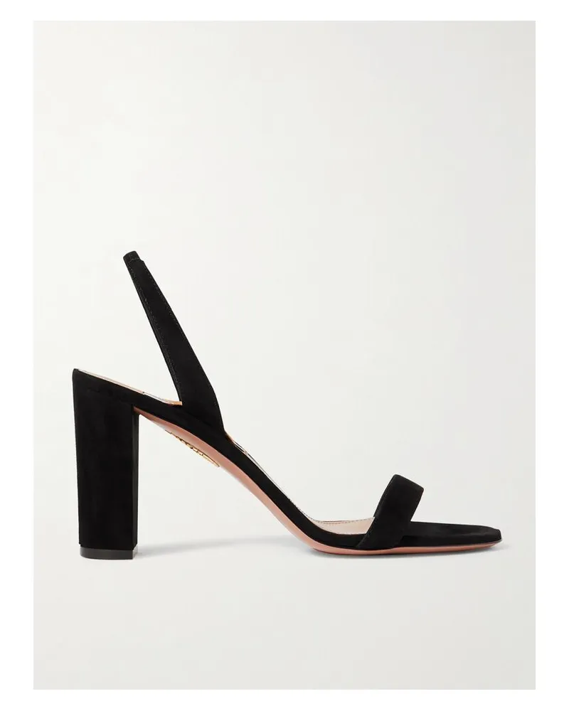 Aquazzura So Nude 85 Slingback-sandalen Aus Veloursleder - Schwarz Schwarz