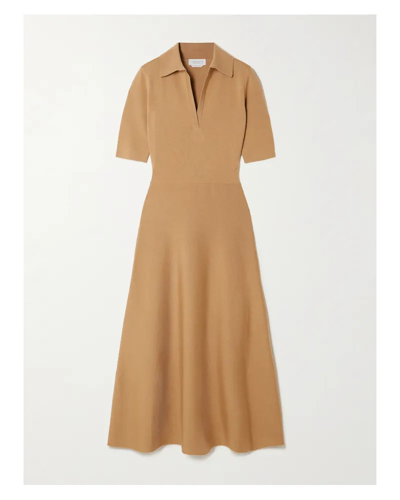 Gabriela Hearst Bradley Wool, Silk And Cashmere-blend Midi Dress - Brown Brown