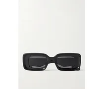 Sonnenbrille Mit Eckigem Rahmen Aus Azetat - Schwarz