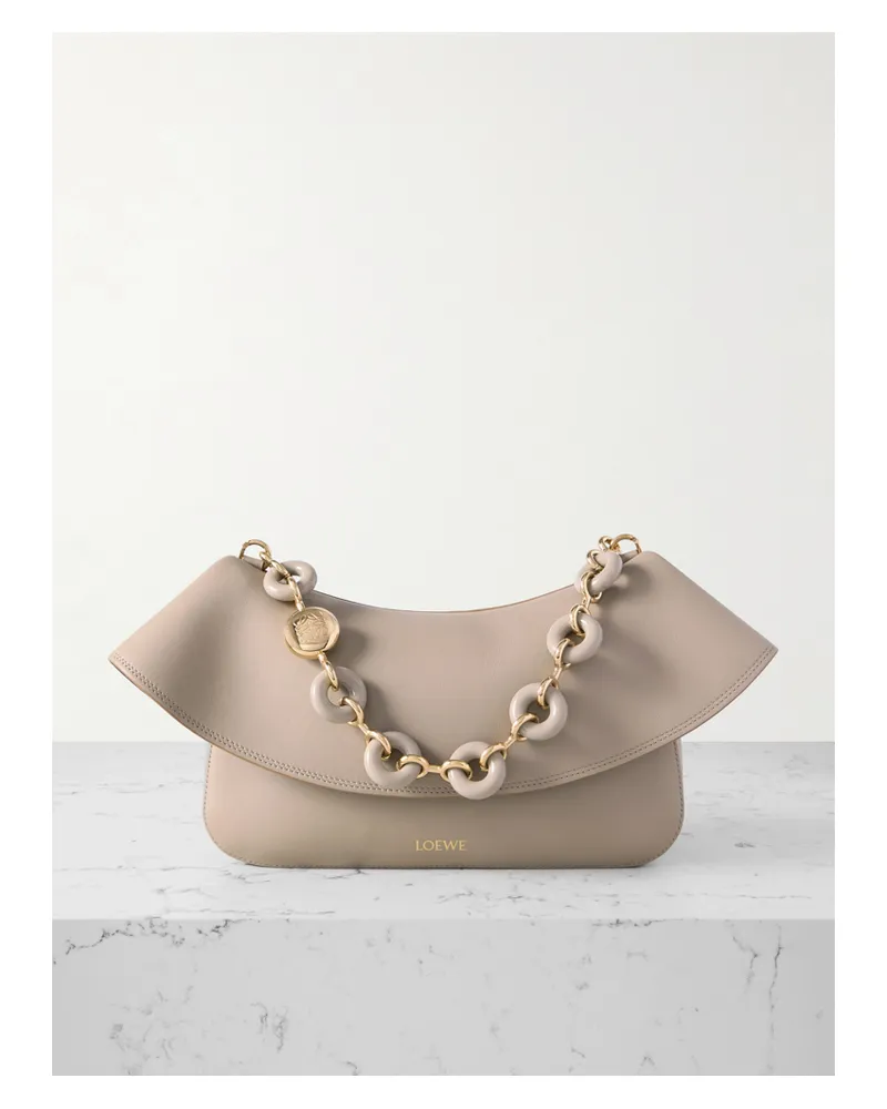 Loewe Ola Medium Embellished Leather Shoulder Bag - Neutrals Neutrals