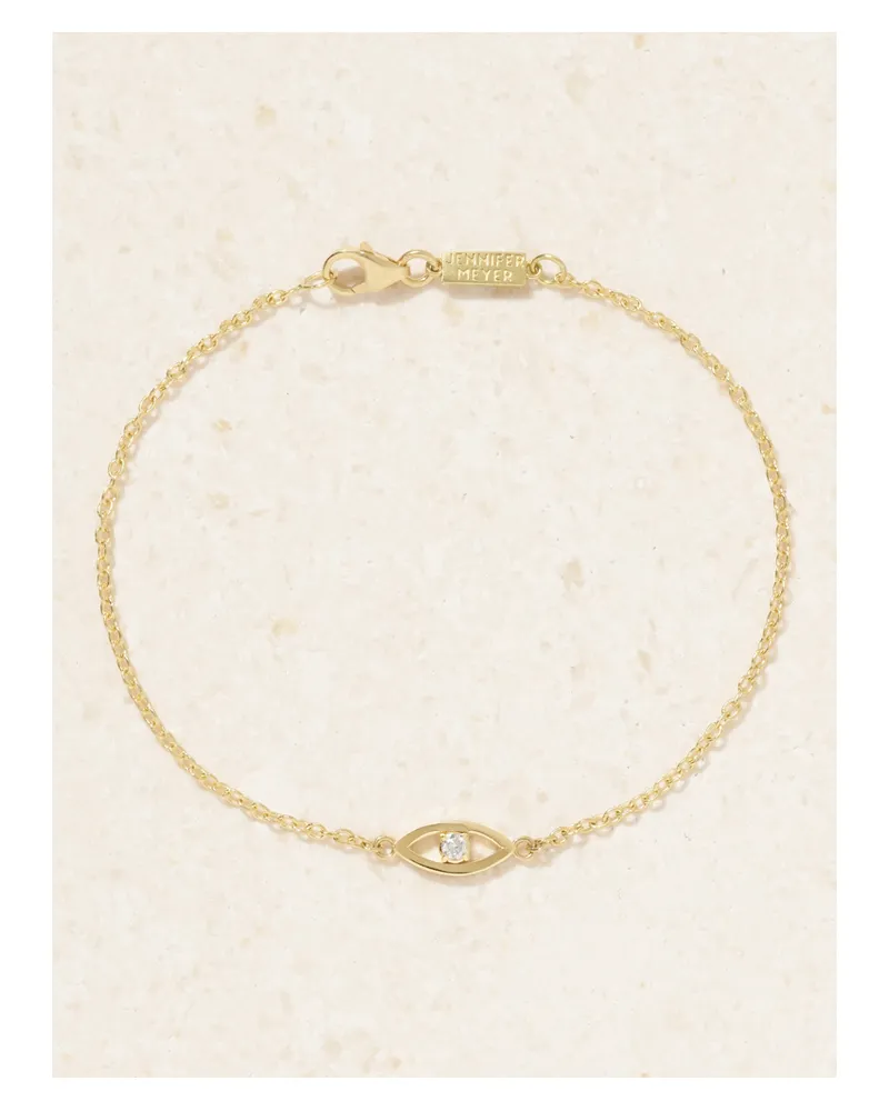 Jennifer Meyer Mini Evil Eye Armband Aus 18 Karat Gold Mit Diamanten Gold