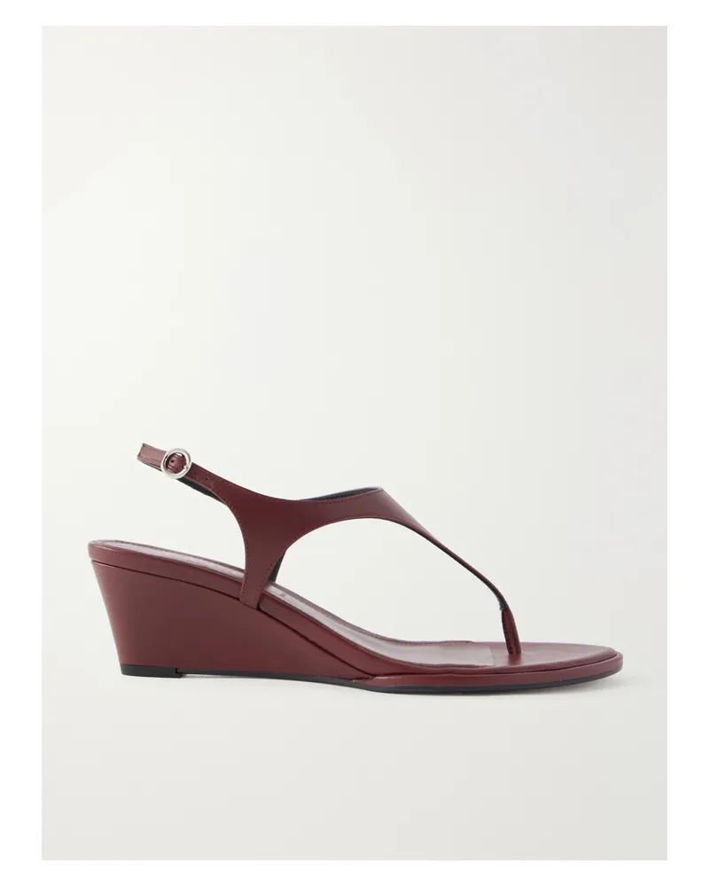 aeyde Roose Leather Thong Sandals - Burgundy Burgundy
