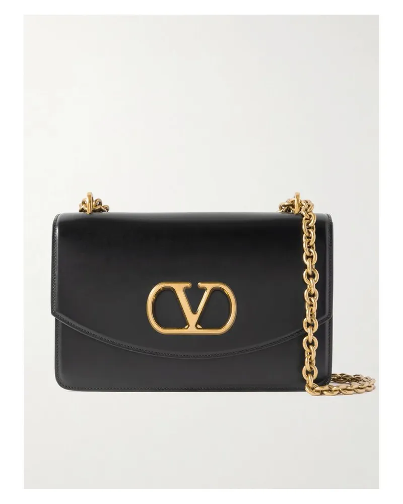 Valentino Garavani Vain Schultertasche Aus Leder - Schwarz Schwarz