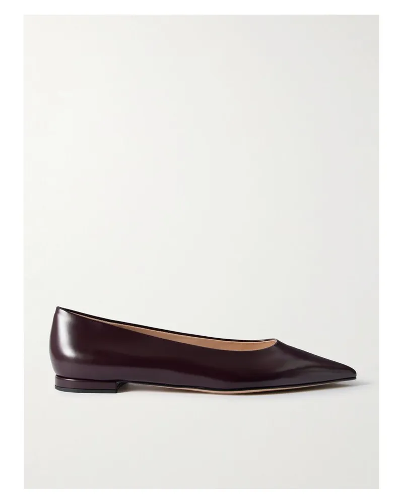 Gianvito Rossi Robbie Ballerinas Aus Glanzleder - Burgunder Burgunder