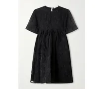 Britney Tie-back Matelassé Mini Dress - Black