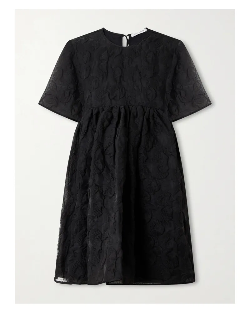 Cecilie Bahnsen Britney Tie-back Matelassé Mini Dress - Black Black