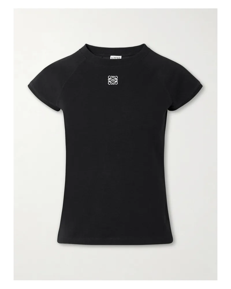 Loewe Anagram T-shirt Aus Jersey Aus Einer Baumwollmischung Mit Stickerei - Schwarz Schwarz