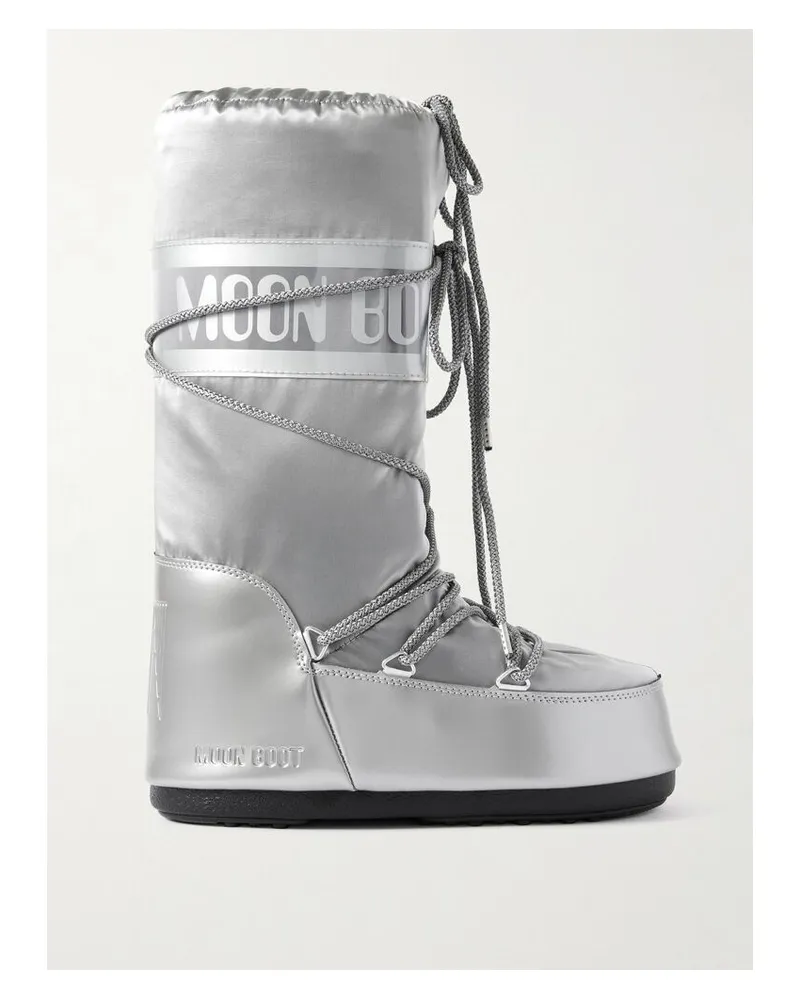Moon Boot Icon Glance Schneestiefel Aus Shell Und Pvc In Metallic-optik - Silber Silber