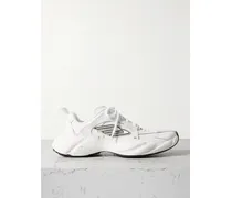 Monday Rubber-trimmed Leather Sneakers - White