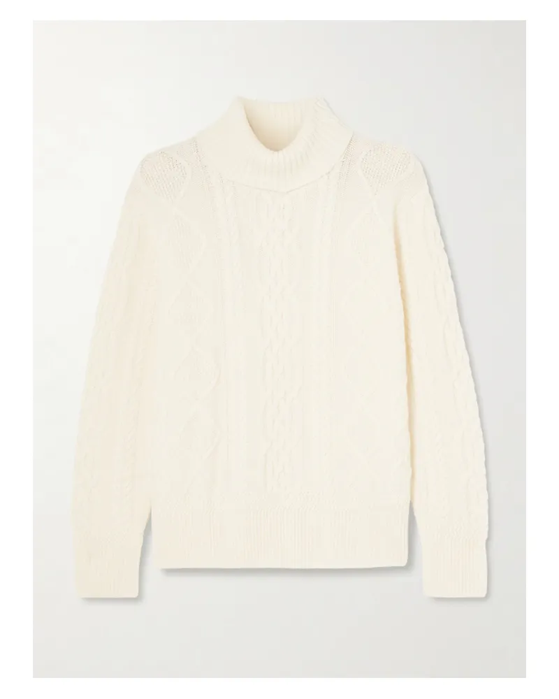 arch4 Patrizia Cable-knit Cashmere Turtleneck Sweater - Neutrals Neutrals