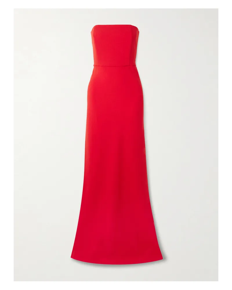 BERNADETTE Luna Strapless Crepe Gown - Red Red