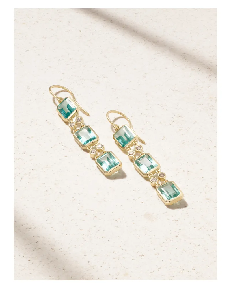 Ileana Makri Tile Drop Ohrringe Aus 18 Karat Gold Mit Apatiten Gold