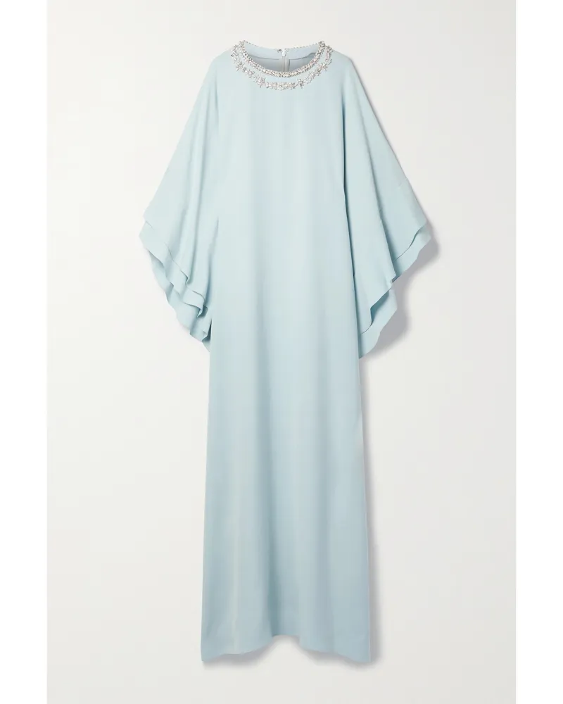 Reem Acra Verzierte Robe Aus Crêpe Mit Volants - Blau Blau