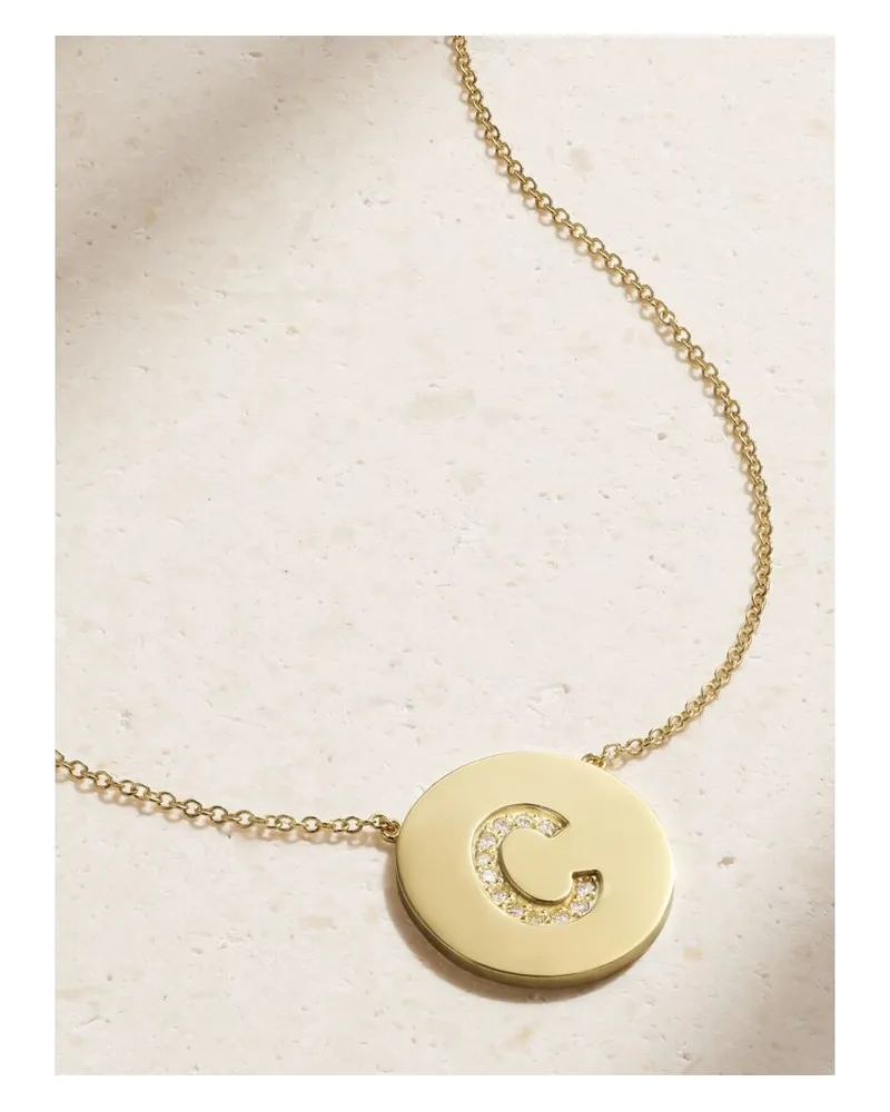 Jennifer Meyer Letter Kette Aus 18 Karat Gold Mit Diamanten Gold