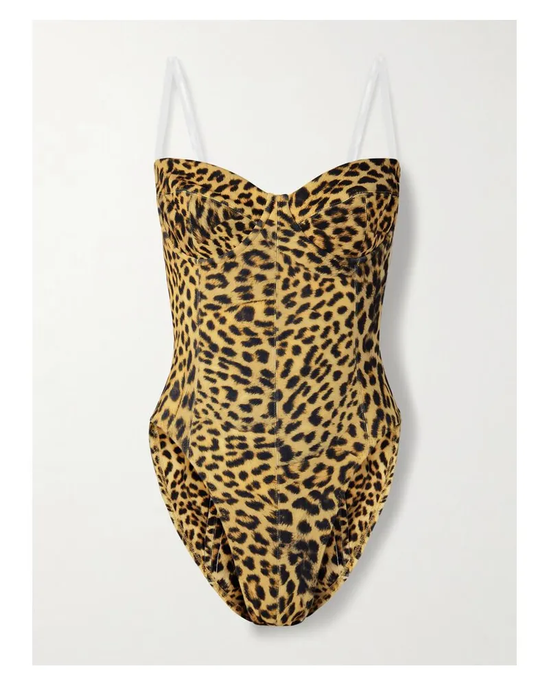 Norma Kamali Mio Trägerloser Badeanzug Mit Leopardenprint - Animal-Print Animal-print