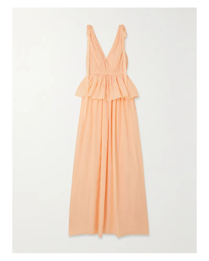 Adam Lippes Dendur Robe Aus Voile Aus Einer Baumwoll-seidenmischung Mit Falten Und Schleifen - Pink Pink