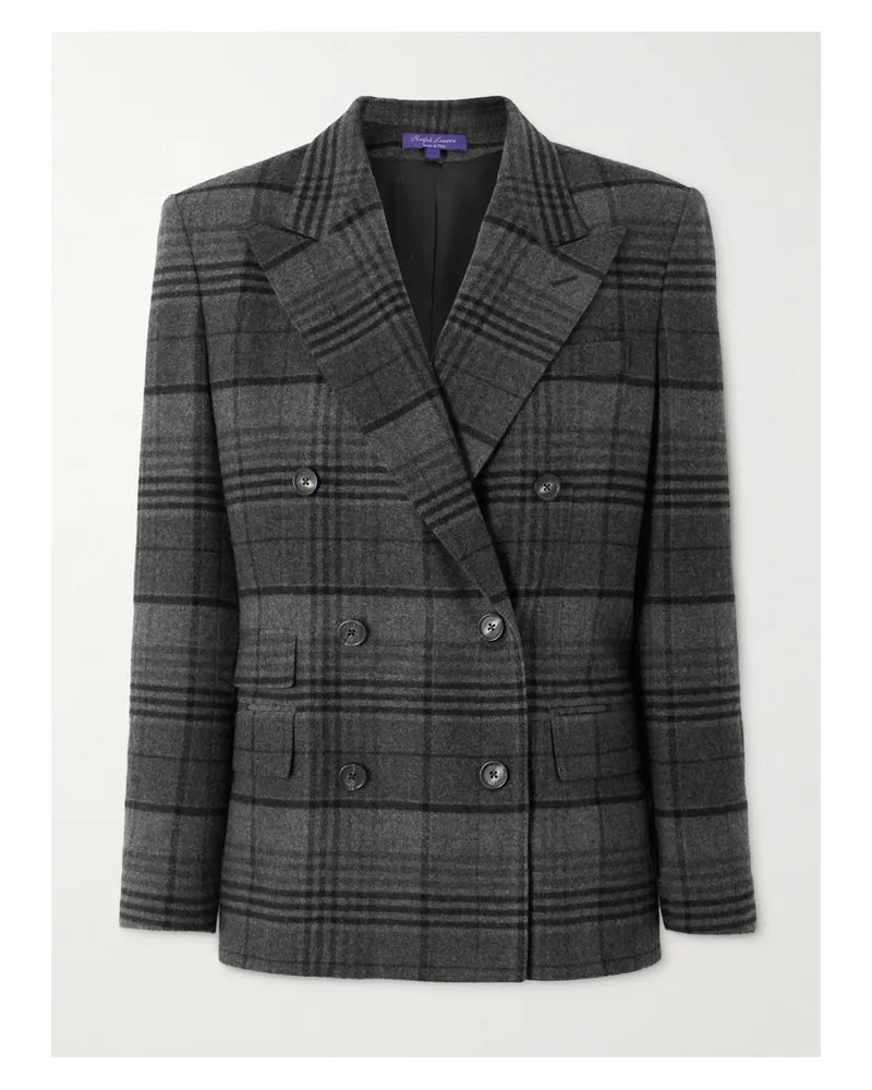 Ralph Lauren Kent Doppelreihiger Blazer Aus Karierter Wolle - Grau Grau