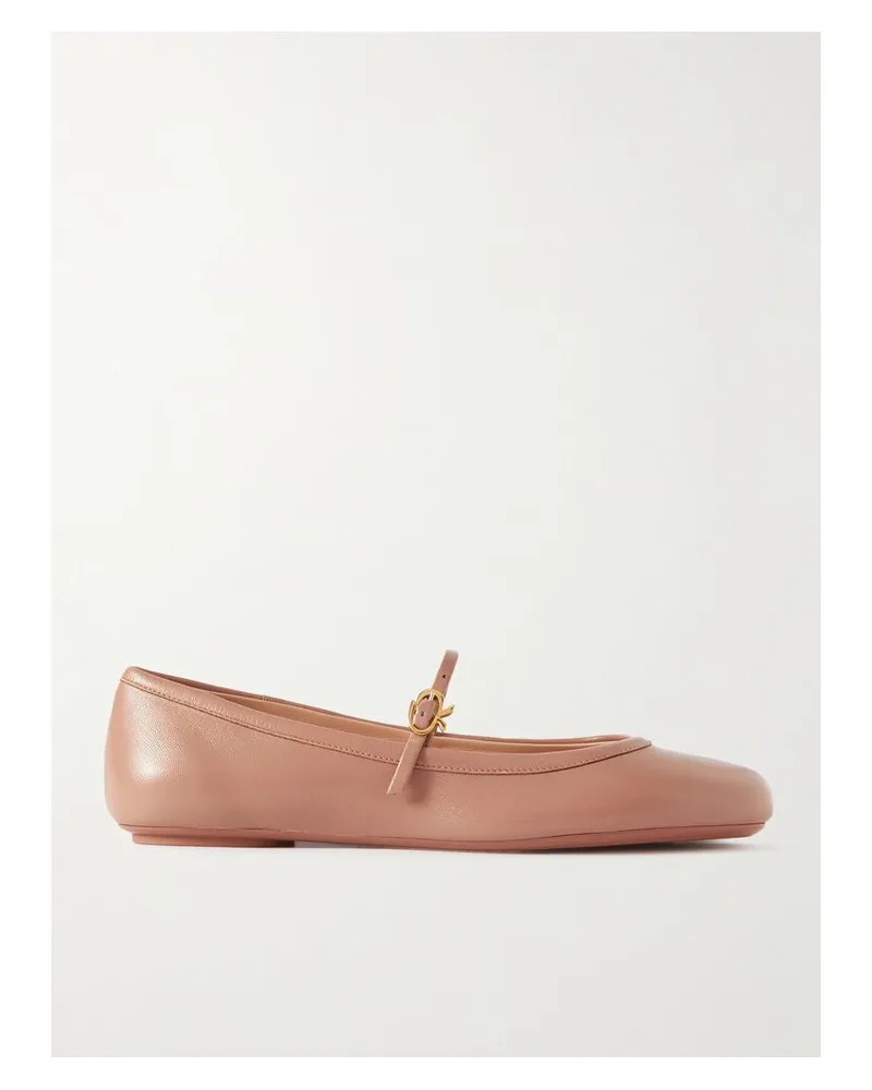 Gianvito Rossi Carla Mary-jane-ballerinas Aus Leder - Neutral Neutral