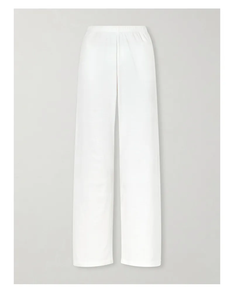 The Row Kohana Hose Mit Weitem Bein Aus Baumwoll-jersey - Weiß Weiß