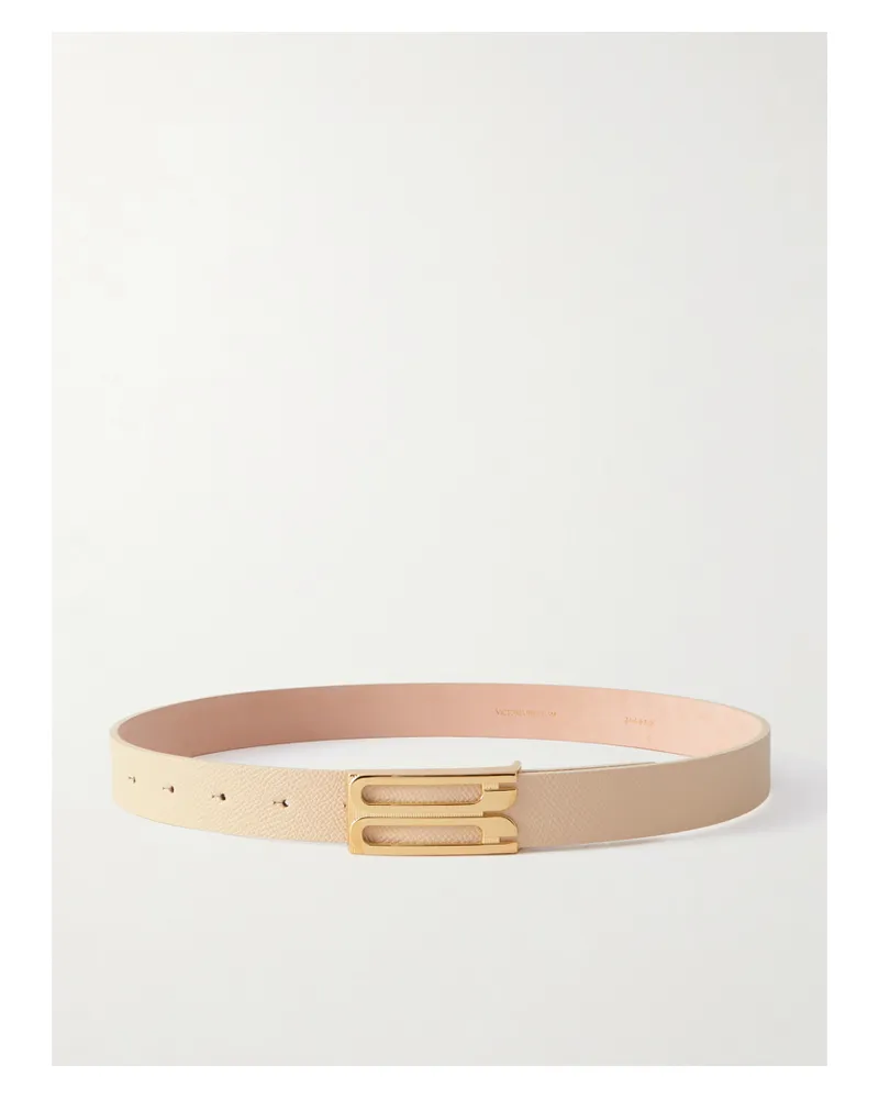 Victoria Beckham Frame Gürtel Aus Strukturiertem Leder - Elfenbein Elfenbein