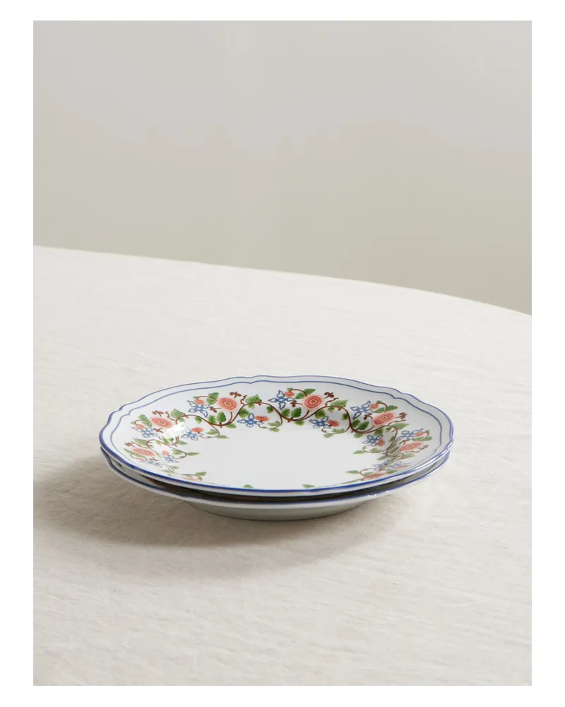 CABANA Ginori 1735 Set Aus Zwei Martina Desserttellern Aus Porzellan - Mehrfarbig Mehrfarbig